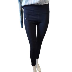 Nanette Lepore black print mesh ankle leggings size medium